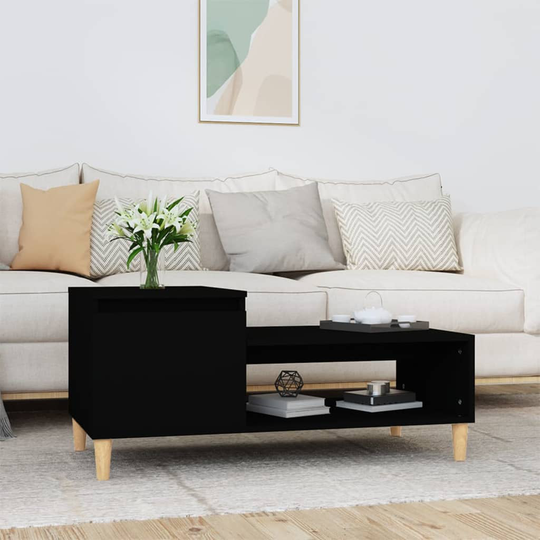 vidaXL Sohvapöytä musta 100x50x45 cm tekninen puu