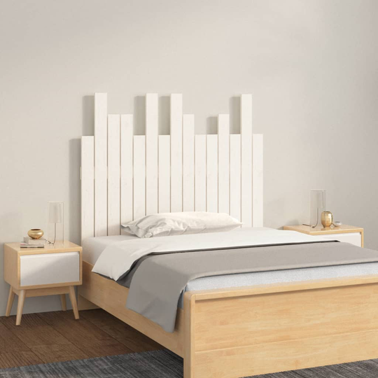 vidaXL Sängynpääty seinälle valkoinen 95,5x3x80 cm täysi mänty