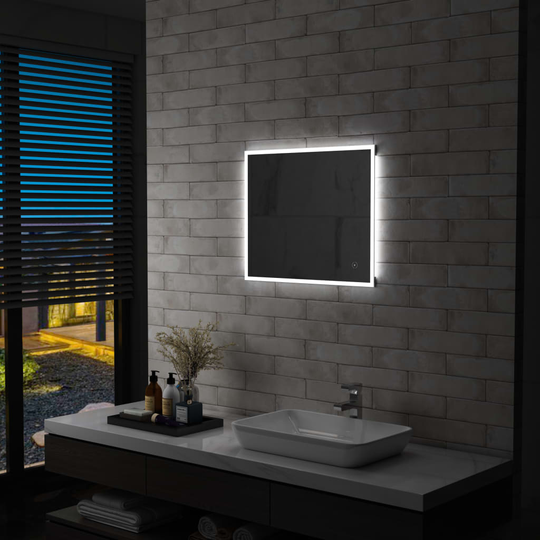 vidaXL Kylpyhuoneen LED-seinäpeili kosketussensorilla 60x50 cm