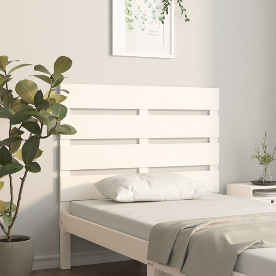 vidaXL Sängynpääty valkoinen 100x3x80 cm täysi mänty