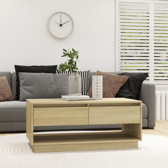 vidaXL Sohvapöytä Sonoma-tammi 102,5x55x44 cm lastulevy