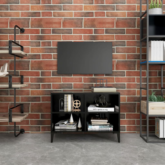 vidaXL TV-taso metallijaloilla musta 69,5x30x50 cm