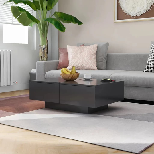 vidaXL Sohvapöytä harmaa 90x60x31 cm lastulevy