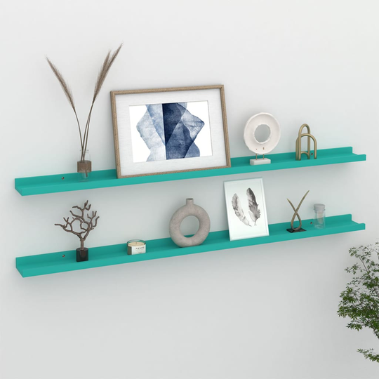 vidaXL Seinähyllyt 2 kpl sininen 115x9x3 cm