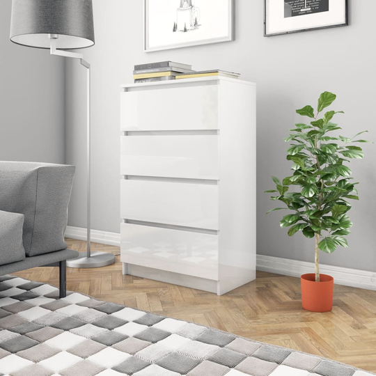vidaXL Senkki korkeakiilto valkoinen 60x35x98,5 cm tekninen puu