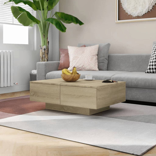 vidaXL Sohvapöytä Sonoma-tammi 90x60x31 cm lastulevy