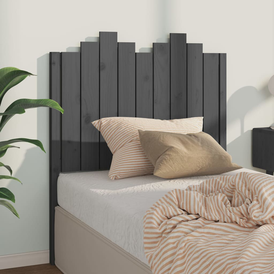 vidaXL Sängynpääty harmaa 96x4x110 cm täysi mänty
