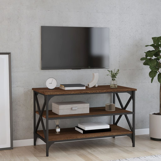 vidaXL TV-taso ruskea tammi 80x40x50 cm tekninen puu