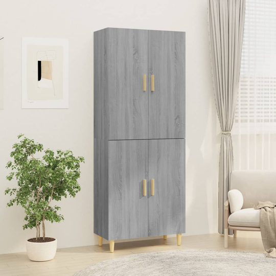 vidaXL Kaappi harmaa Sonoma 70x34x180 cm tekninen puu