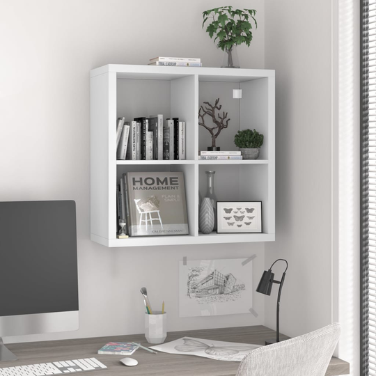 vidaXL Seinäkuutiohylly valkoinen 69,5x29,5x69,5 cm MDF