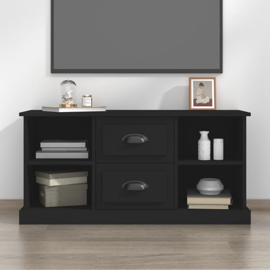 vidaXL TV-taso musta 99,5x35,5x48 cm tekninen puu