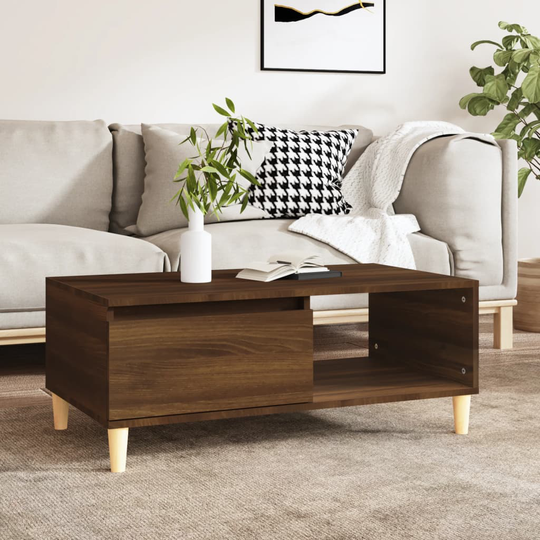 vidaXL Sohvapöytä ruskea tammi 90x50x36,5 cm tekninen puu