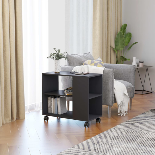 vidaXL Sivupöytä harmaa 70x35x55 cm tekninen puu