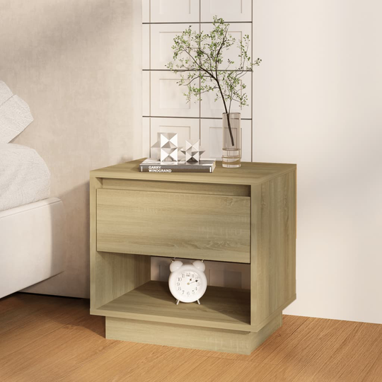 vidaXL Yöpöytä Sonoma-tammi 45x34x44 cm lastulevy