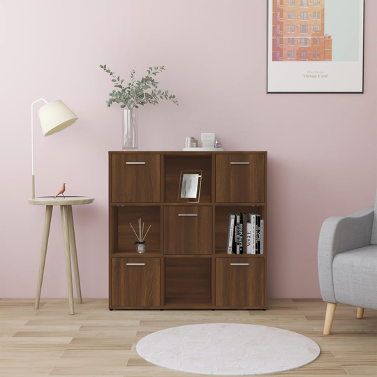 vidaXL Kirjahylly ruskea tammi 90x30x90 cm tekninen puu