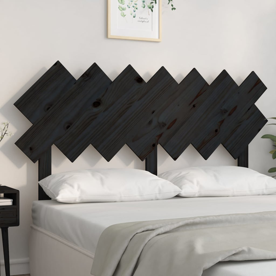 vidaXL Sängynpääty musta 141x3x80,5 cm täysi mänty