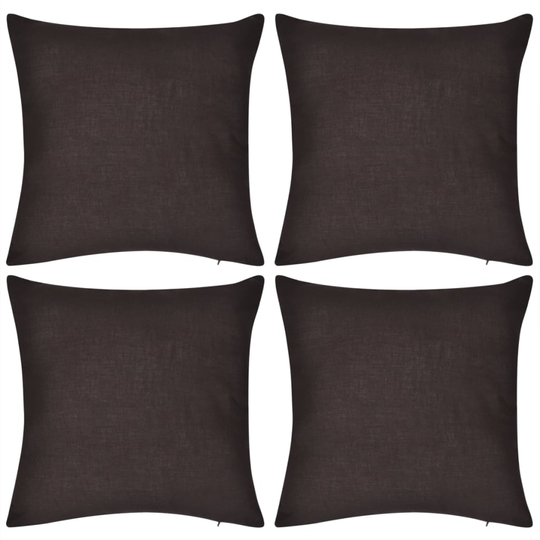 Ruskea Tyynynpäällinen 4 kpl Puuvilla 50 x 50 cm