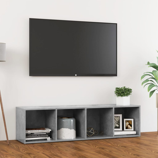 vidaXL TV-taso betoninharmaa 142,5x35x36,5 cm lastulevy