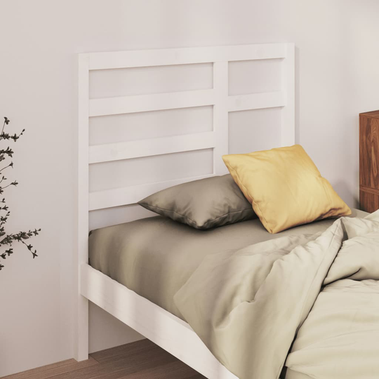 vidaXL Sängynpääty valkoinen 96x4x104 cm täysi mänty