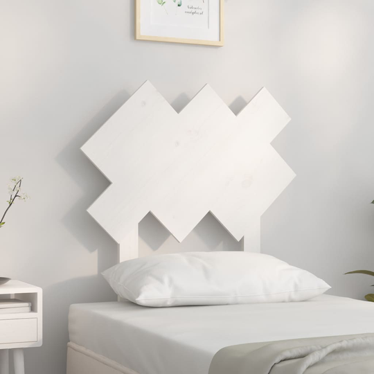 vidaXL Sängynpääty valkoinen 72,5x3x81 cm täysi mänty
