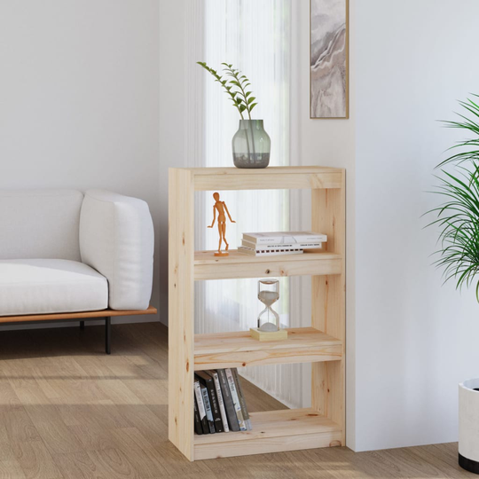 vidaXL Kirjahylly/tilanjakaja 60x30x103,5 cm täysi mänty