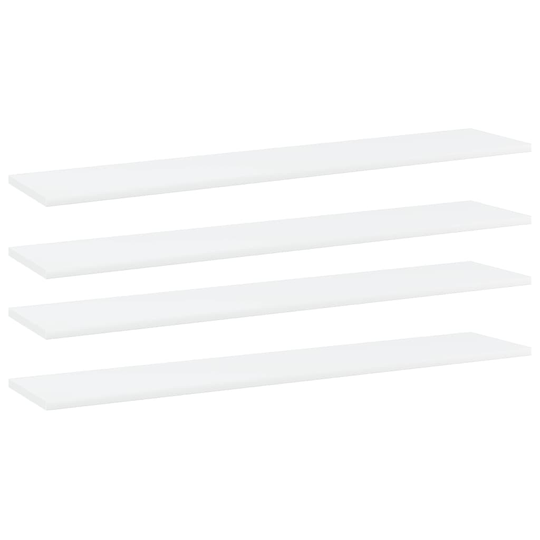 vidaXL Kirjahyllytasot 4 kpl valkoinen 100x20x1,5 cm lastulevy