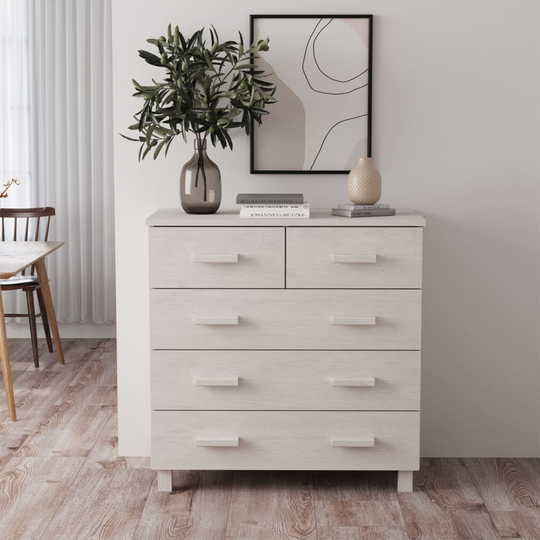 vidaXL Sivupöytä HAMAR valkoinen 79x40x80 cm täysi mänty
