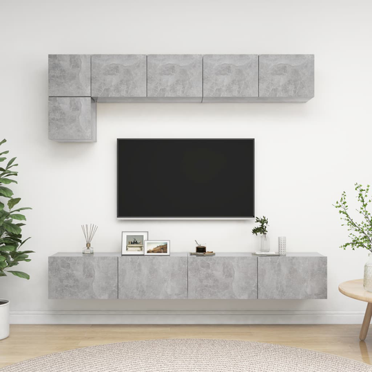 vidaXL 5-osainen TV-kaappisarja betoninharmaa lastulevy