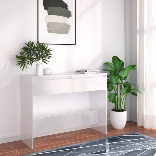 vidaXL Konsolipöytä valkoinen 100x35x76,5 cm lastulevy