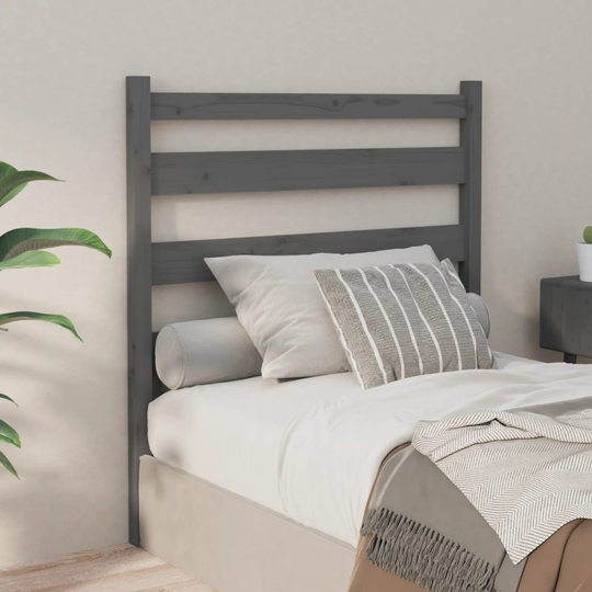 vidaXL Sängynpääty harmaa 106x4x100 cm täysi mänty