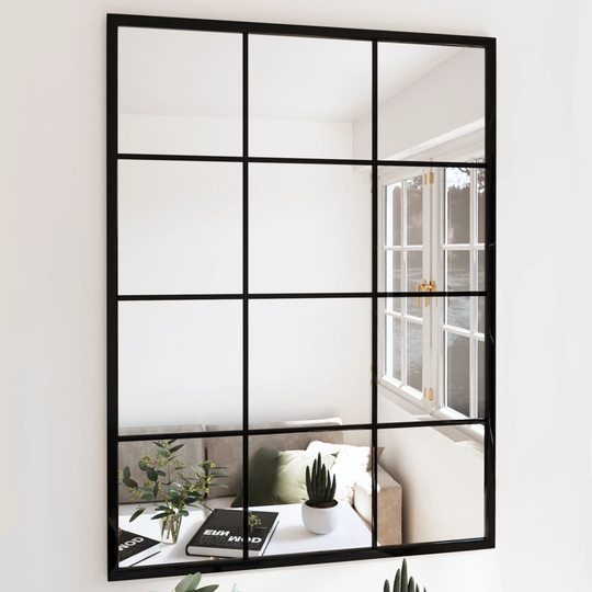 vidaXL Seinäpeili musta 80x60 cm metalli