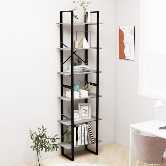 vidaXL Säilytyshylly betoninharmaa 60x30x210 cm tekninen puu