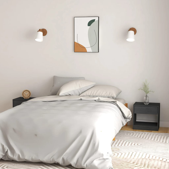 vidaXL Yöpöydät 2 kpl harmaa 40x31x40 cm täysi mänty
