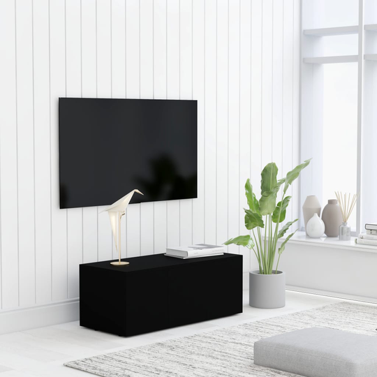 vidaXL TV-taso musta 80x34x30 cm lastulevy