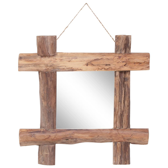 vidaXL Pölkkypeili luonnollinen 50x50 cm täysi kierrätetty puu