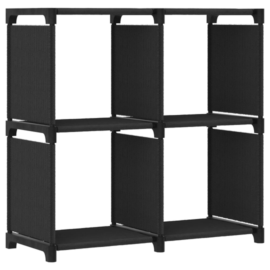 vidaXL 4 kuution esittelyhylly musta 69x30x72,5 cm kangas
