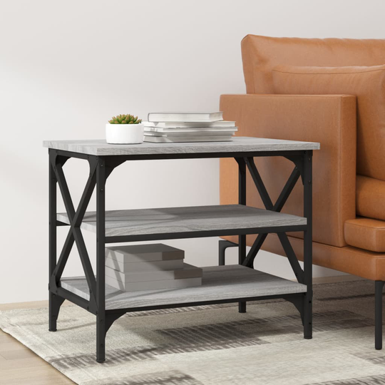 vidaXL Sivupöytä harmaa Sonoma 55x38x45 cm tekninen puu