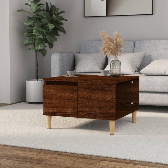vidaXL Sohvapöytä ruskea tammi 55x55x36,5 cm tekninen puu