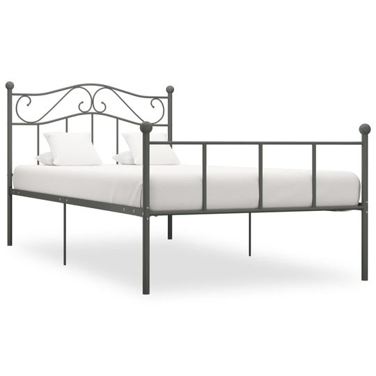 vidaXL Sängynrunko harmaa metalli 90x200 cm