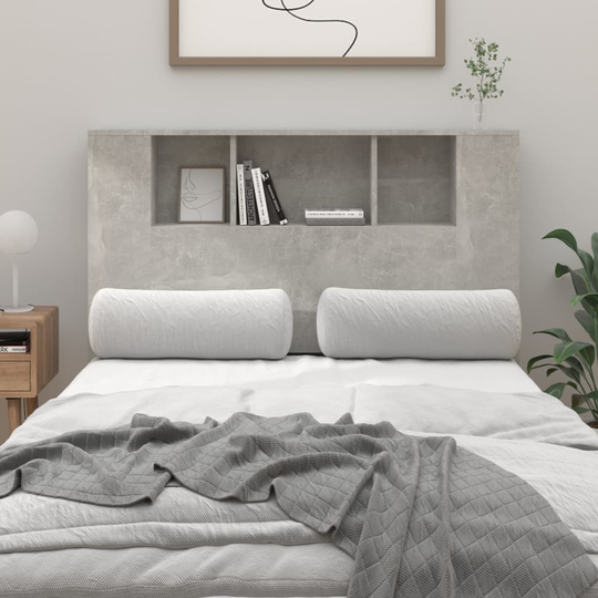 vidaXL Sängynpääty säilytystilalla betoninharmaa 120x18,5x104,5 cm