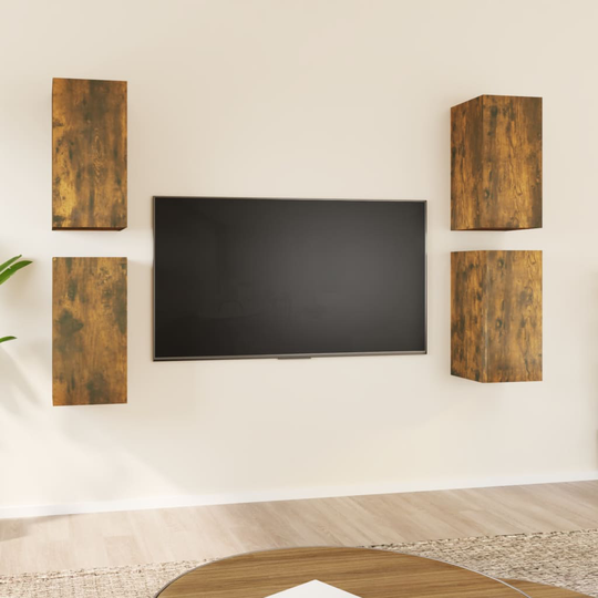 vidaXL TV-kaapit 4 kpl savutammi 30,5x30x60 cm tekninen puu