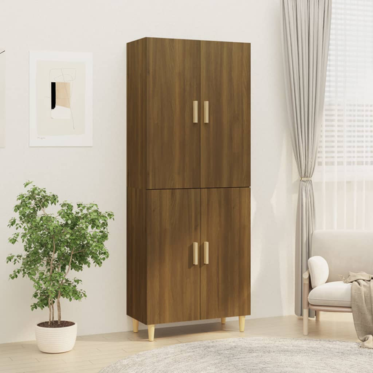 vidaXL Kaappi ruskea tammi 70x34x180 cm tekninen puu