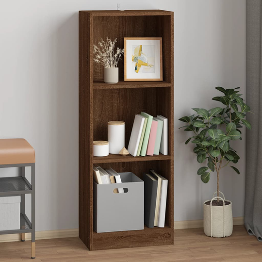 vidaXL 3-tasoinen Kirjahylly ruskea tammi 40x24x109 cm tekninen puu