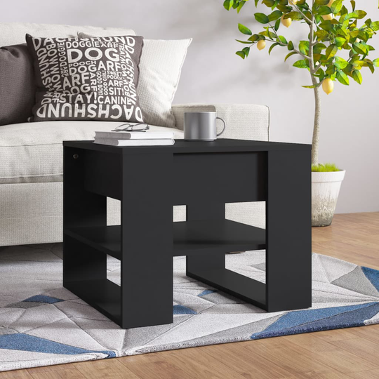 vidaXL Sohvapöytä musta 55,5x55x45 cm tekninen puu