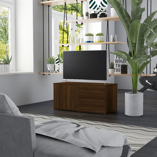 vidaXL TV-taso ruskea tammi 80x34x36 cm tekninen puu