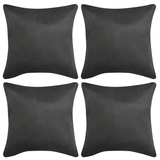 vidaXL Tyynynpäällinen 4 kpl Keinomokka 50x50 cm Antrasiitti
