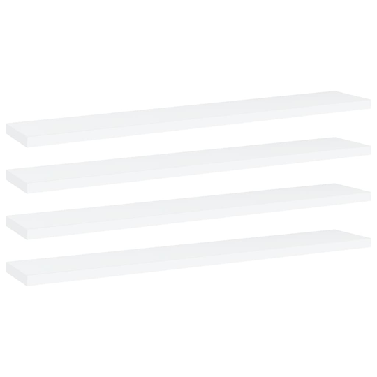 vidaXL Kirjahyllytasot 4 kpl valkoinen 60x10x1,5 cm lastulevy