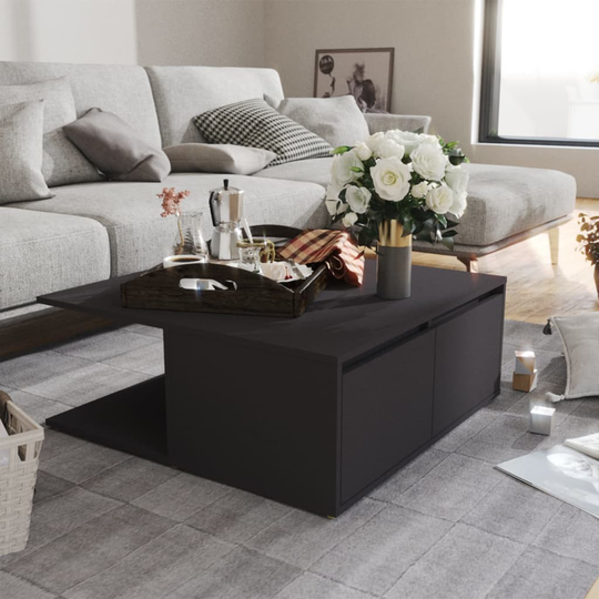 vidaXL Sohvapöytä harmaa 80x80x31 cm lastulevy