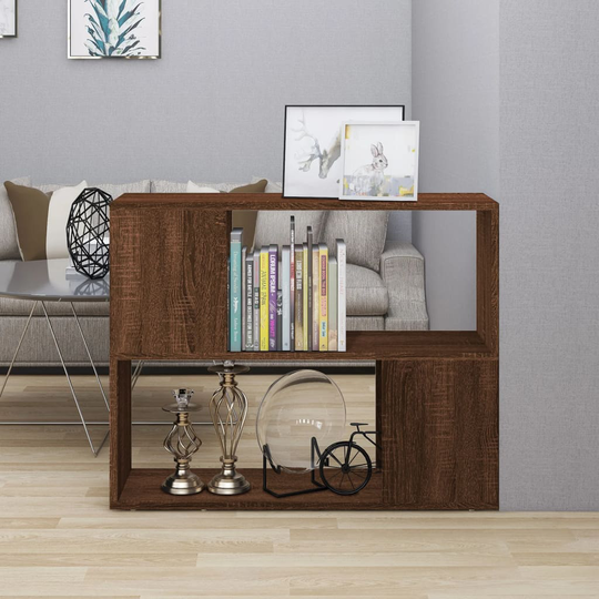 vidaXL Kirjahylly/tilanjakaja ruskea tammi 80x24x63 cm