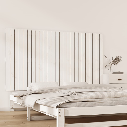 vidaXL Sängynpääty seinälle valkoinen 159,5x3x90 cm täysi mänty